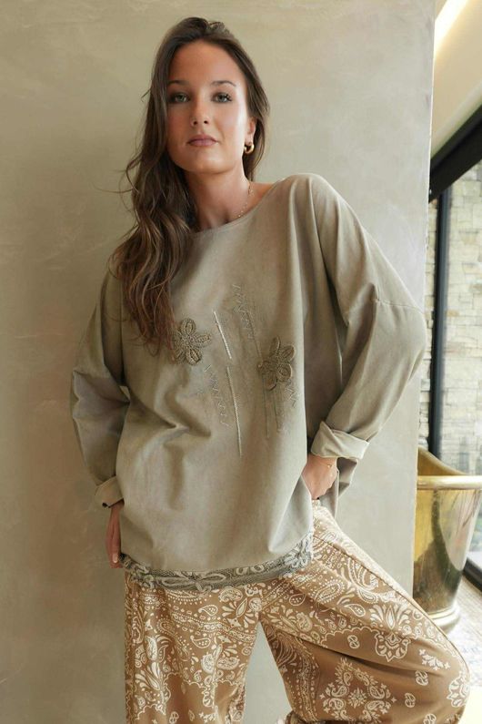 Original Hippie Sweatshirt Vintage Wash Mocha /40=